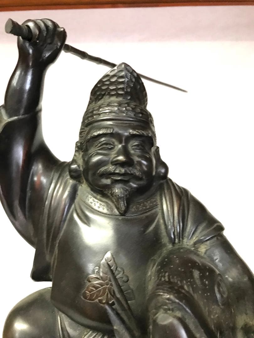 銅製:岩上鯛釣恵比寿