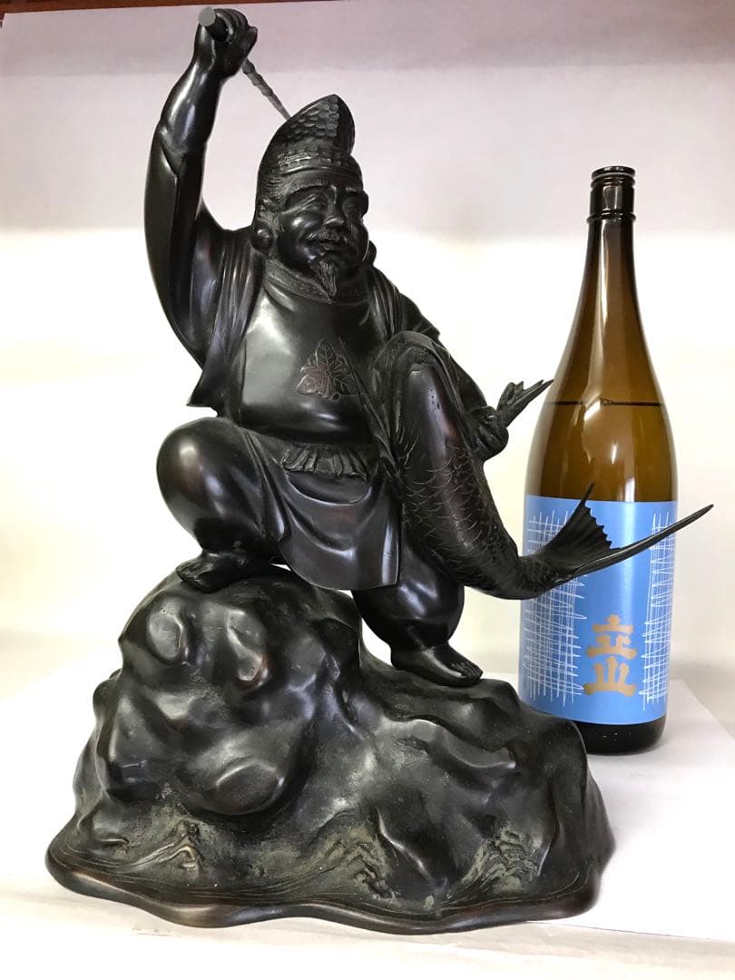 銅製:岩上鯛釣恵比寿