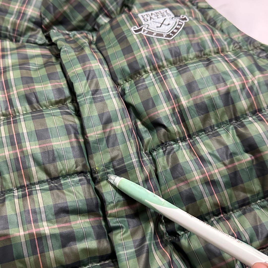 パーリーゲイツ☆レディース☆ダウンベスト☆リバーシブル☆S相当☆グリーン☆カーキ