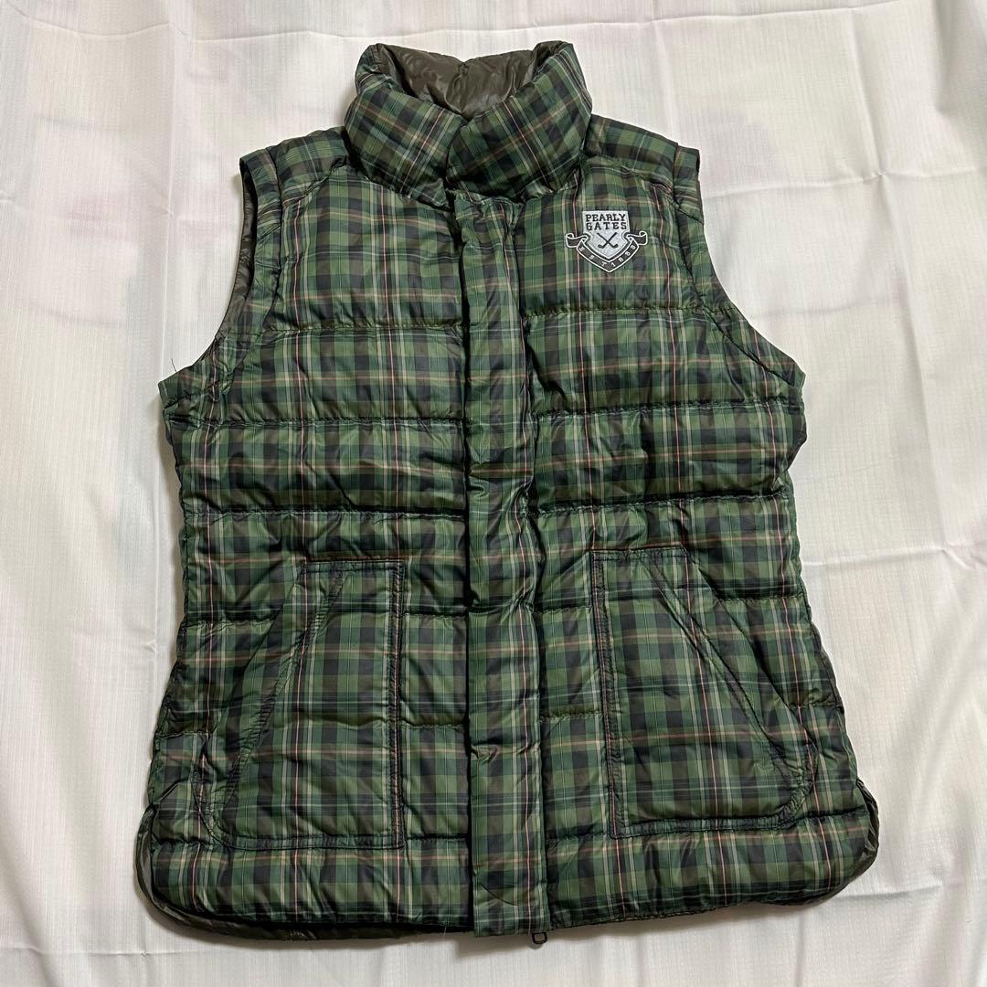 パーリーゲイツ☆レディース☆ダウンベスト☆リバーシブル☆S相当☆グリーン☆カーキ
