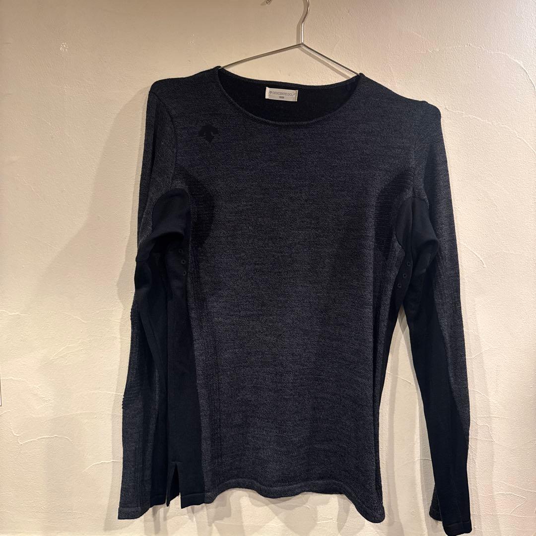DESCENTE GOLF 長袖ニット・セーター ダークグレー