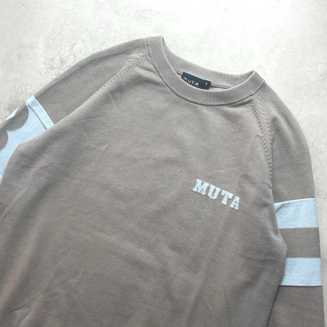 良品 MUTA レタードコットンニットセーターゴルフ サイズ5 M相当