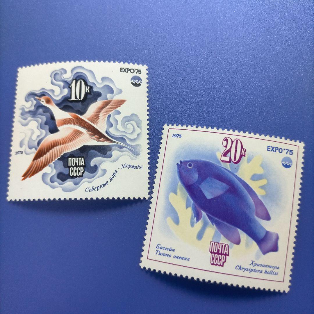 4033　外国切手　旧ソ連　1975年EXPO'75 冲縄国際海洋博会　6種完