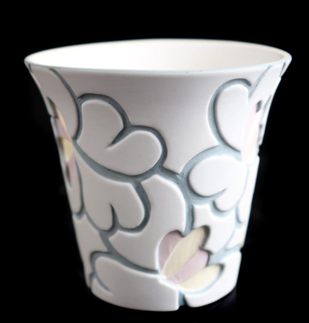 高間智子 花模様 カップ ぐい呑 共箱①