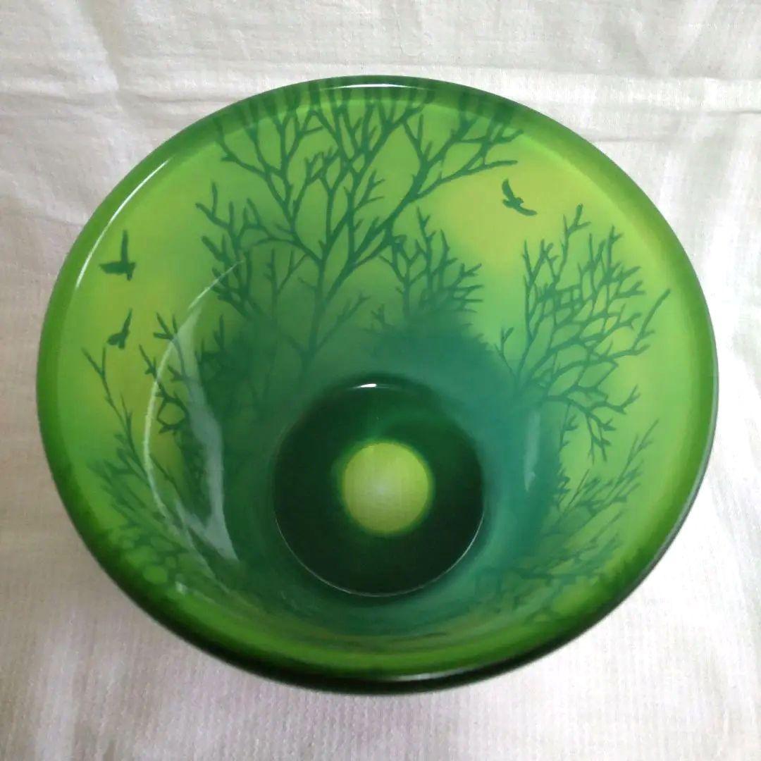 工芸硝子作家　中野良広氏　サンドブラスト花器　共箱　作品集付