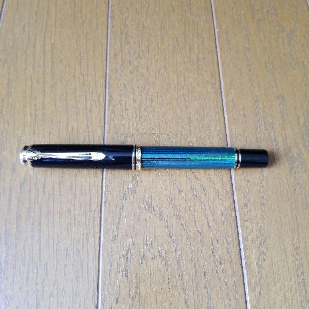 【値下げ】ペリカン　スーベレーン　M800 万年筆 緑縞　青のインクお付けします