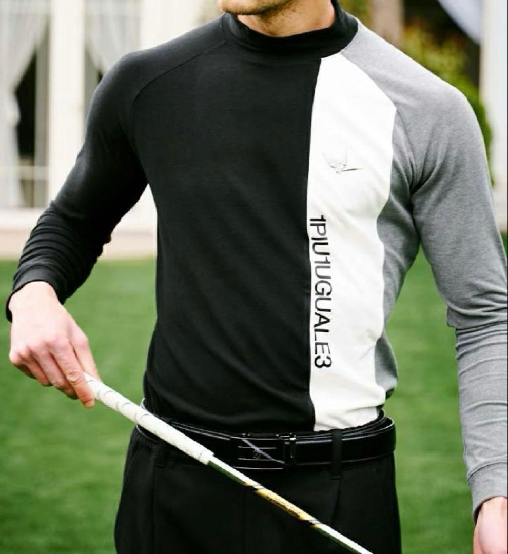 ウノピュウ L/S MOCK NECK STRIPE メンズXL 黒