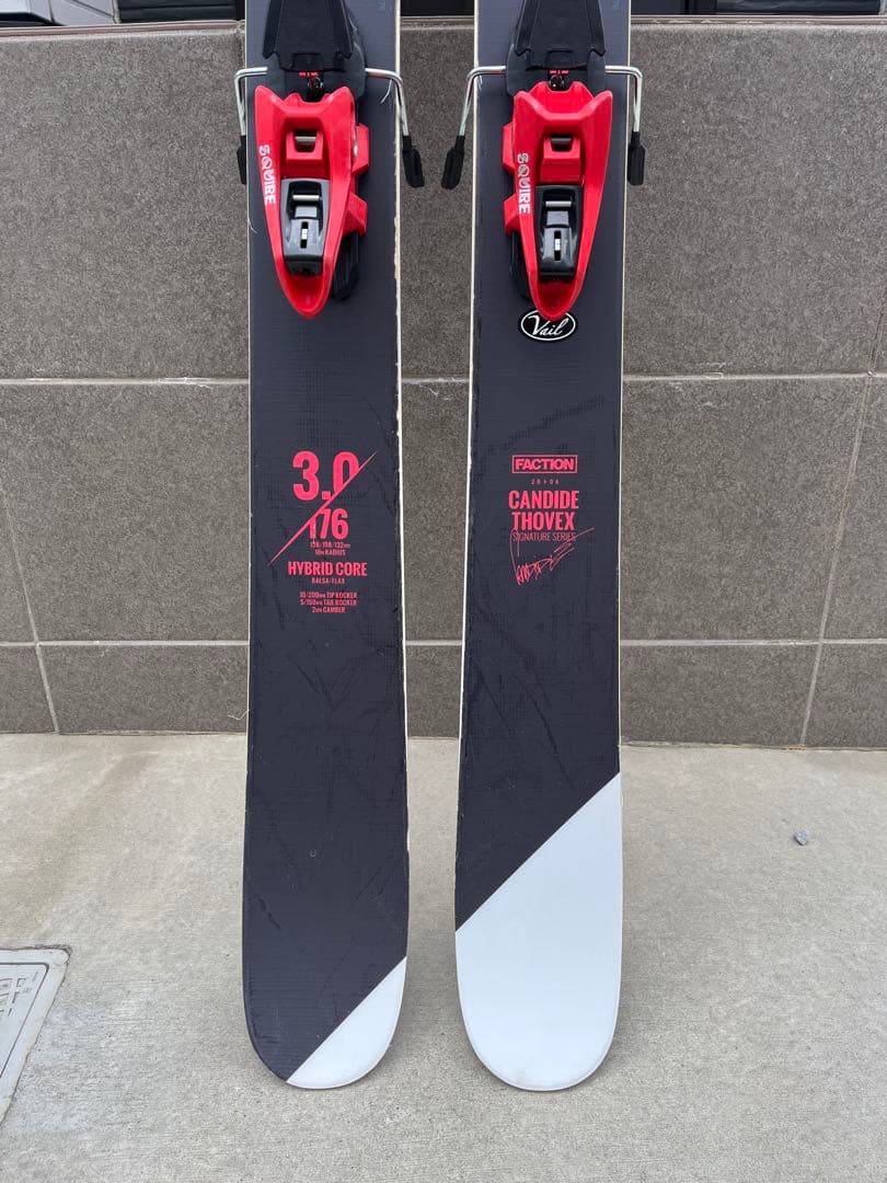 FACTION スキー板 黒 赤 アルパインビンディング付き