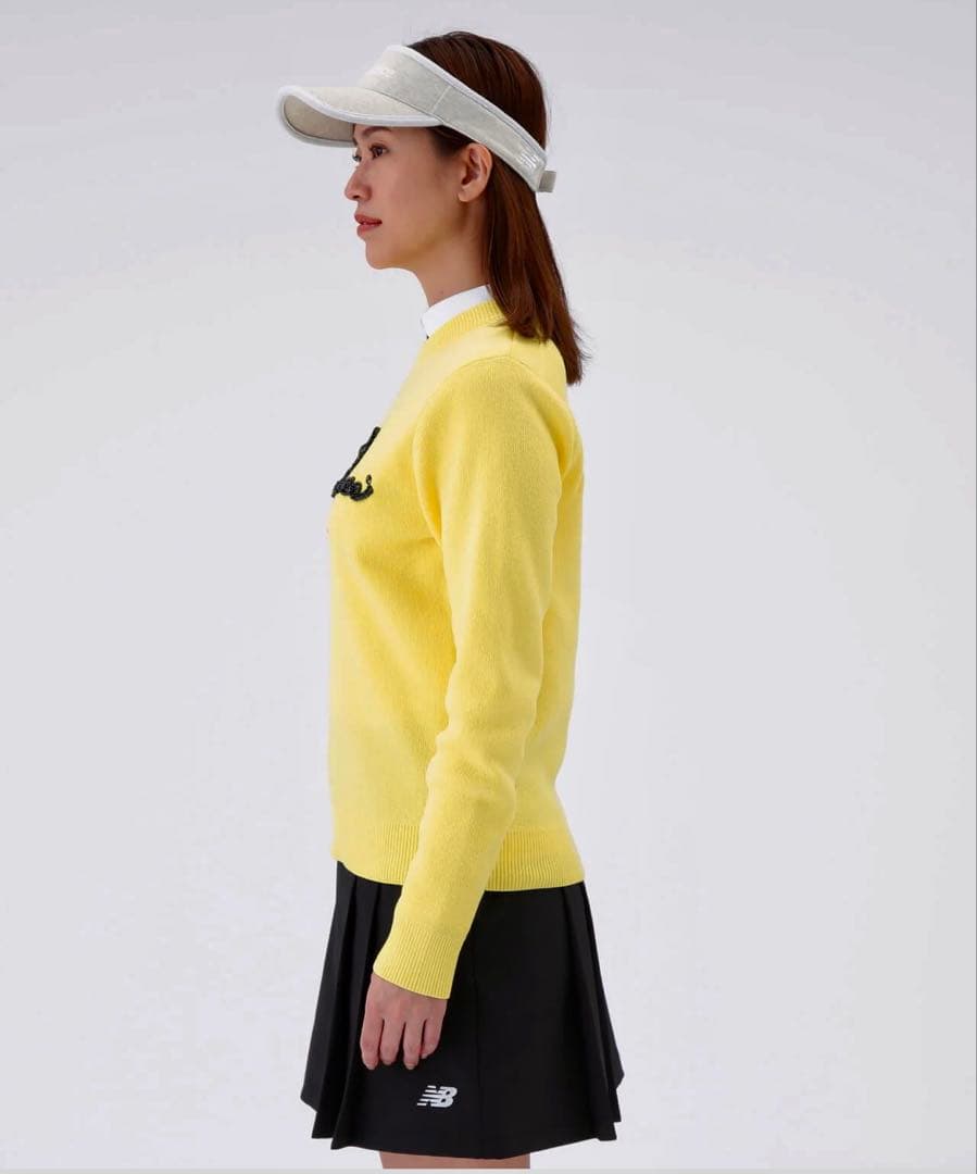 2025年山下美夢有プロ着用☆ニューバランス クルーネックニットプルオーバー