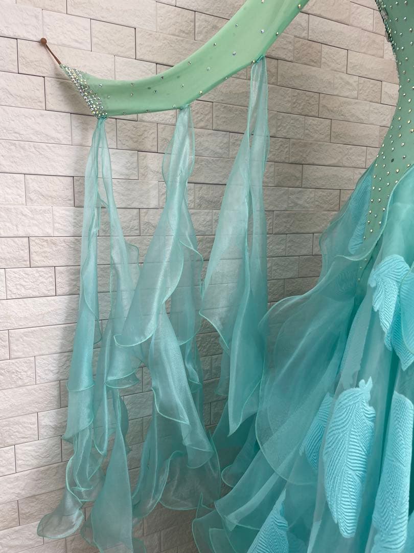 社交ダンス　スタンダードドレス⭐️ミントグリーンドレス