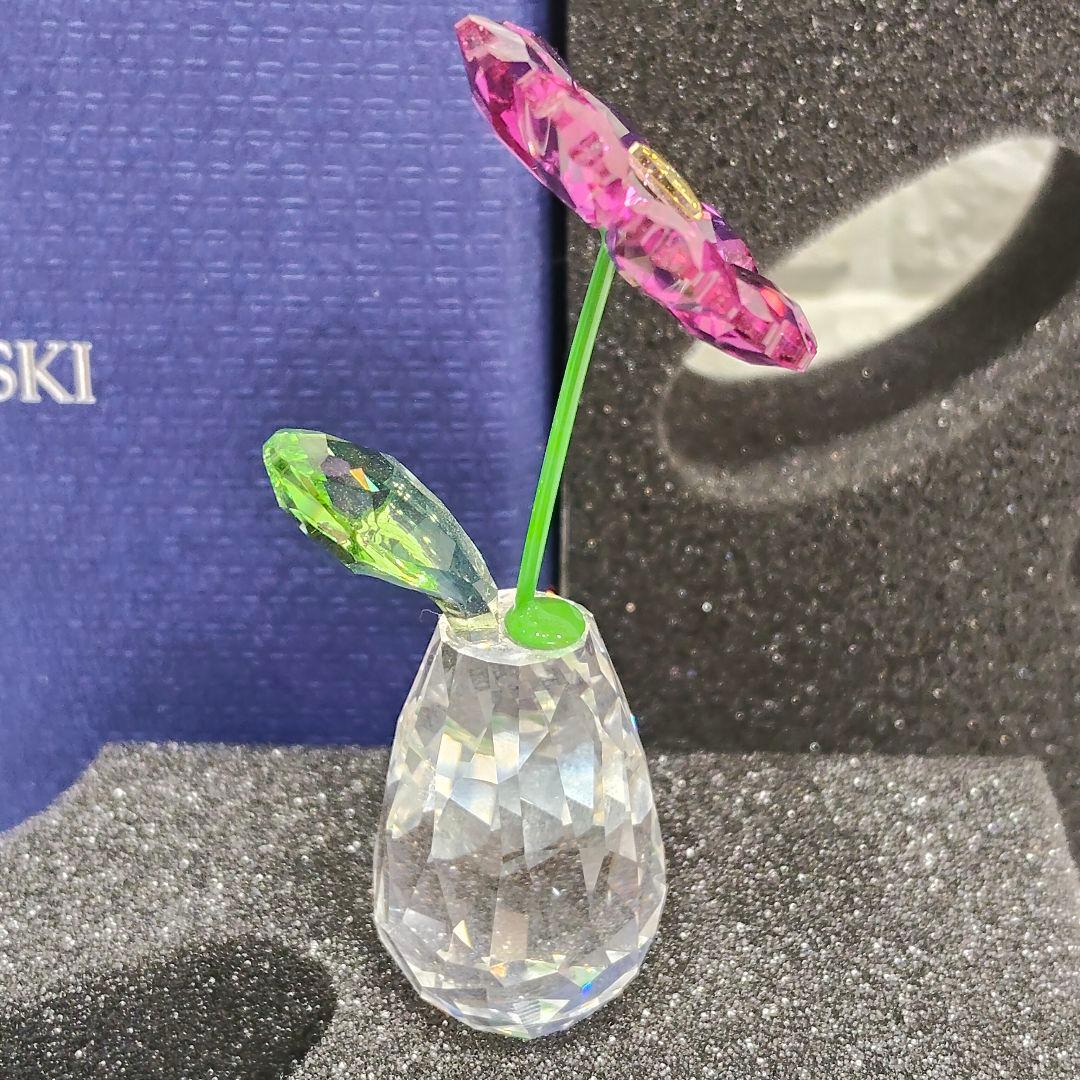 【美品】スワロフスキー 置物 フラワードリーム ガーベラ クリスタル 箱付 花