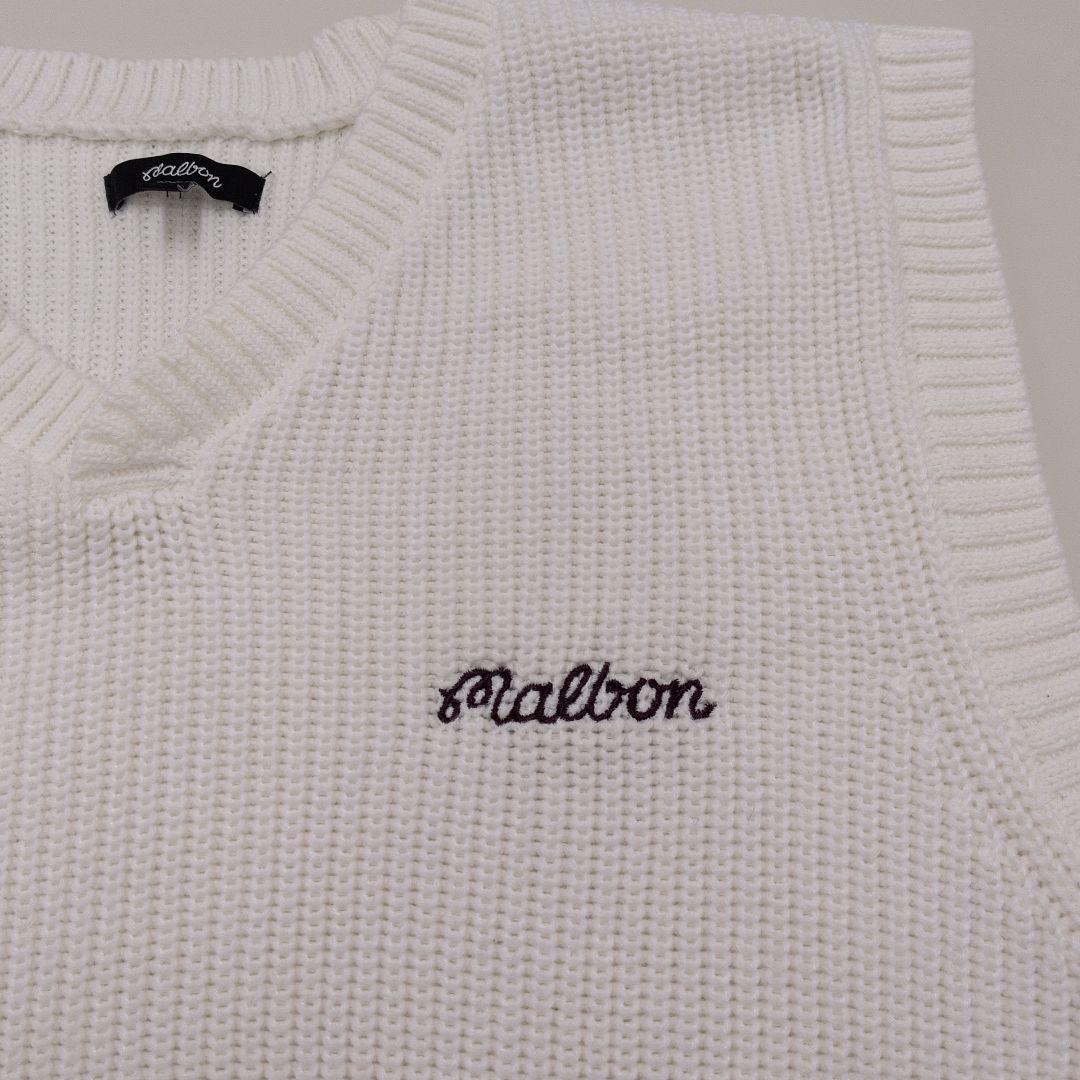 Malbon マルボン ホワイト Vネック ベスト M