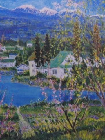 垣内カツアキ、『花咲く池畔（シリーズ日本の風景を謳う）』