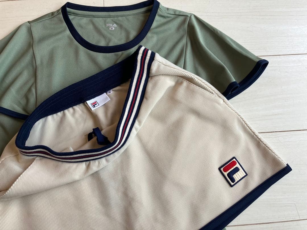 美品＊FILAフィラ＊コーデュロイスコートとオリーブのトップス上下セット