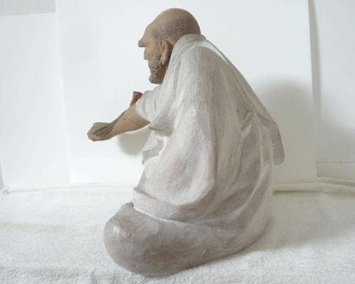 希少　無形文化財　博多人形　中村衍涯作　達磨大師　喝　置物　陶器　レトロ