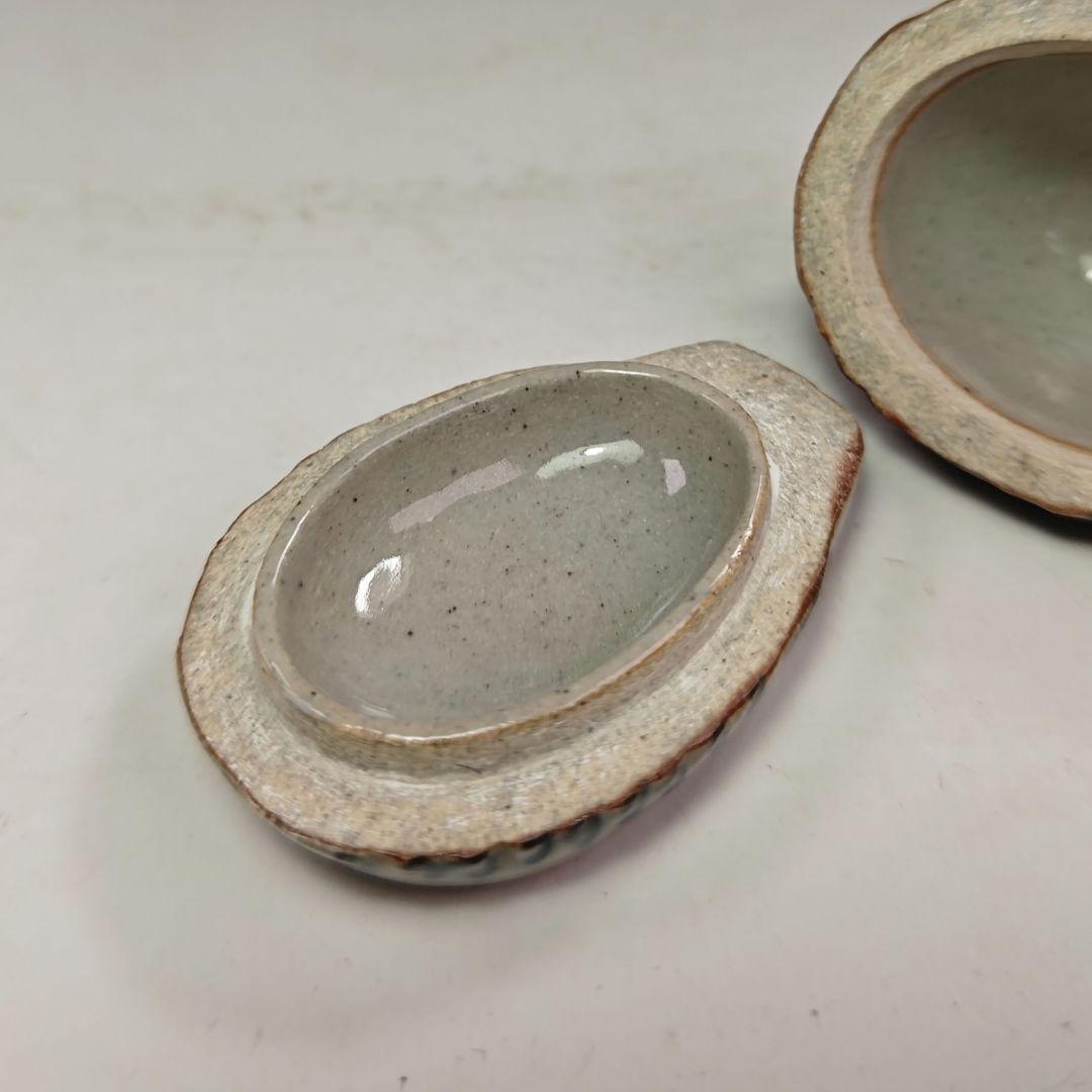 イ621 香合『膳所焼　陽炎園　オシドリ』『堀内宗完（兼中斎）極箱』茶道具