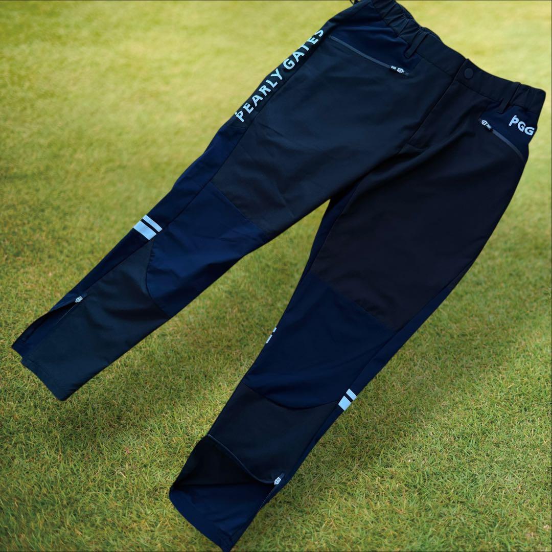 美品　パーリーゲイツ　PGG ジョガーパンツ　3 S〜M相当　紺　黒　ネイビー