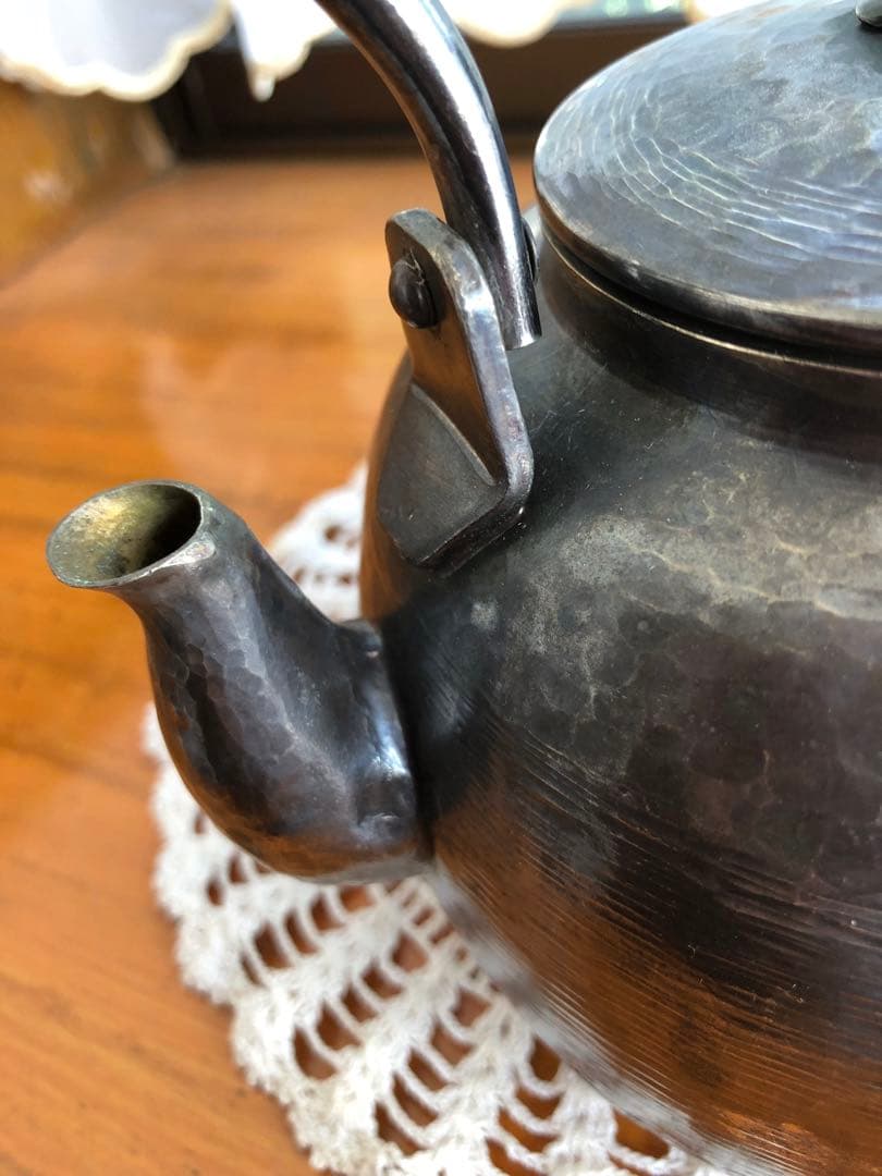 秀夆堂造　急須　いぶし銀