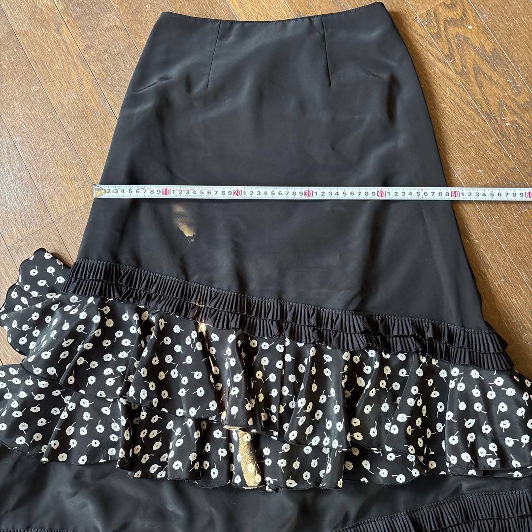 フラメンコツーピース　黒白チェック