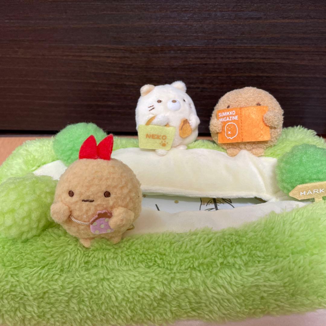 新品　すみっコぐらし　ぬいぐるみ　ティッシュカバー　えびふらいのしっぽのおつかい
