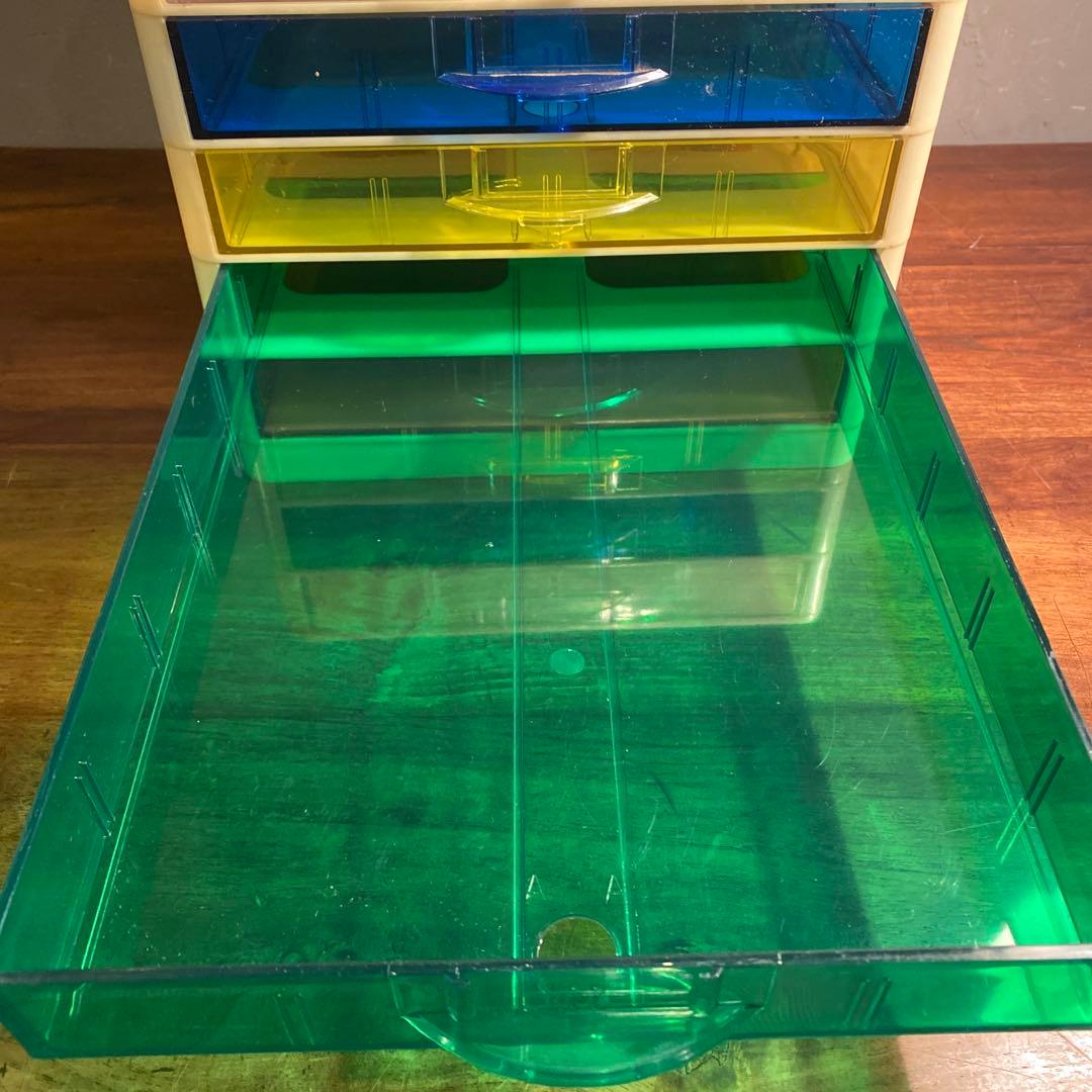 昭和レトロ 五段書類入れ 小引き出し 収納 レトロポップ スペースエイジ