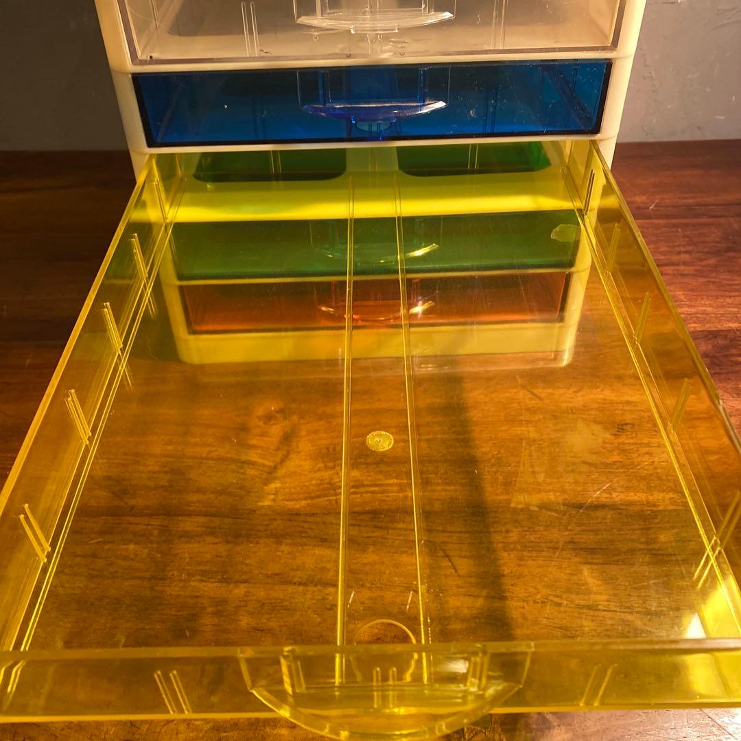 昭和レトロ 五段書類入れ 小引き出し 収納 レトロポップ スペースエイジ