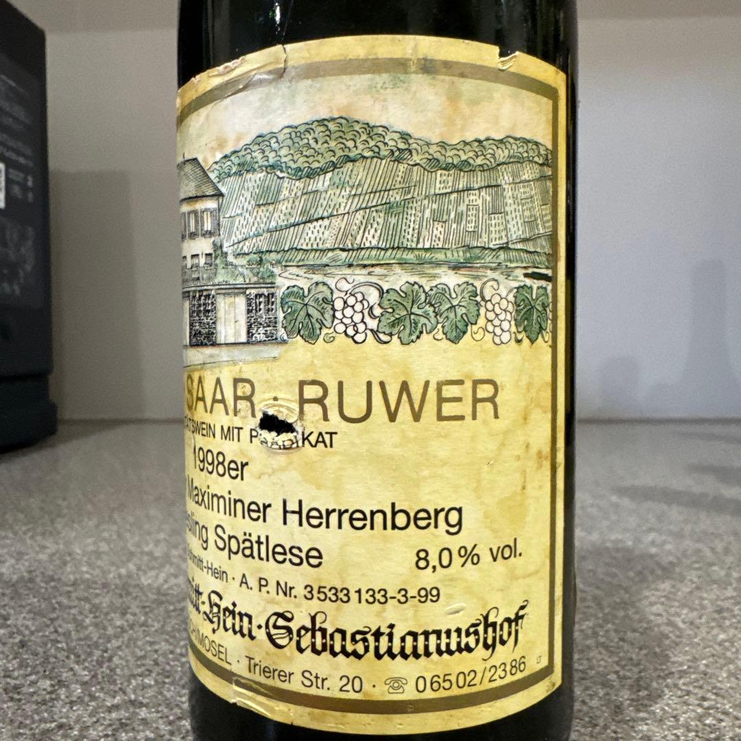 モーゼル・ザール・ルーヴァー産、1998年　ヴィンテージ　含む白ワイン　3本