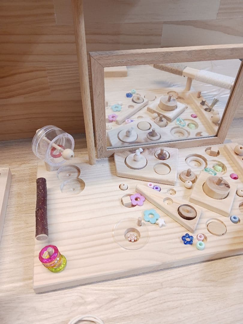 6　⭐　ミラーボードとフォージングトイセット⭐　インコ　バードトイ