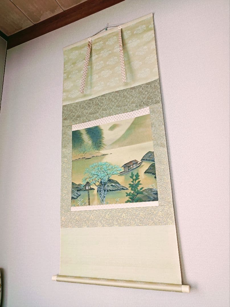 軸 開運 おもてなし 絵 龍脈 山水 花 紅葉 中国 風水 美術 骨董 インテリ