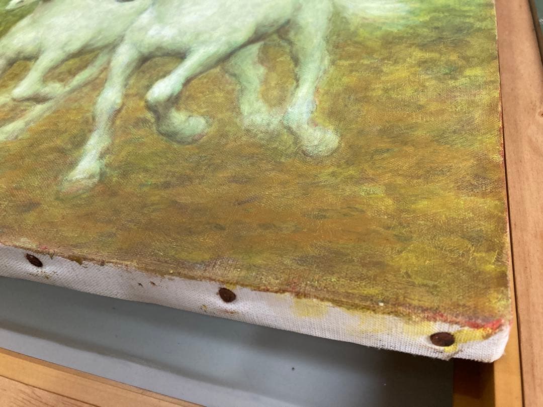 松岡克 【白馬】肉筆 油彩 直筆サイン 孤高の画家 渾身の傑作 洋画家