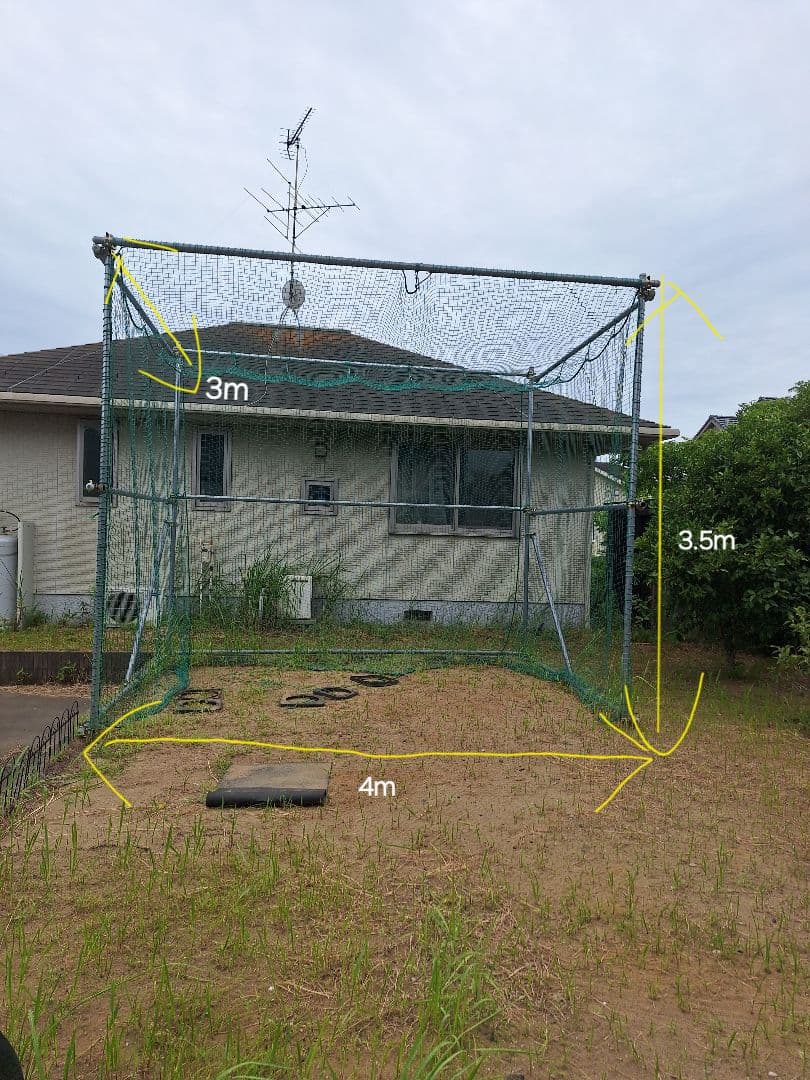 バッティングネット 4m x 3m x 3.5m