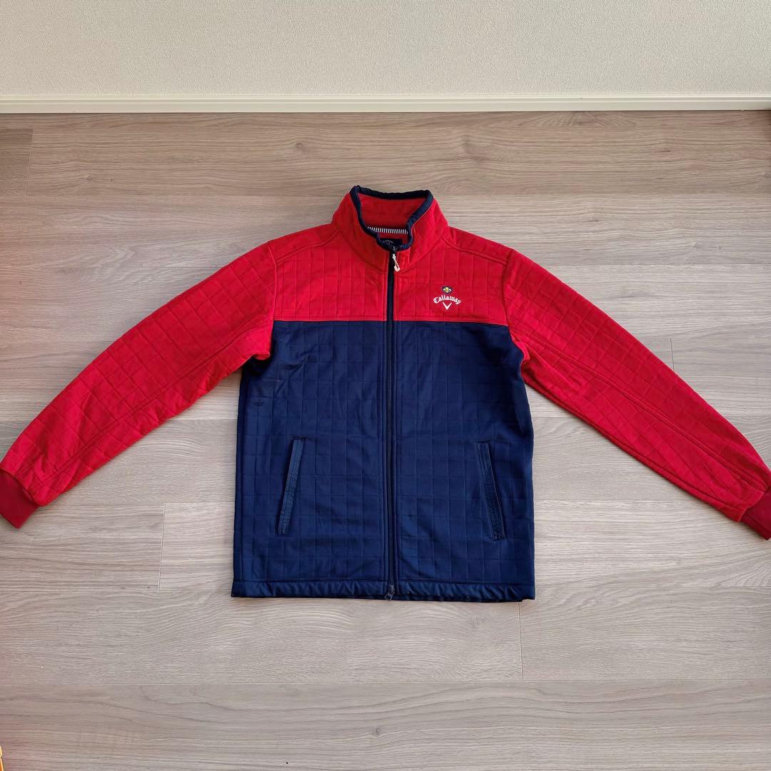 【美品】Callaway Lサイズ キルティングアウター レッドネイビーメンズ