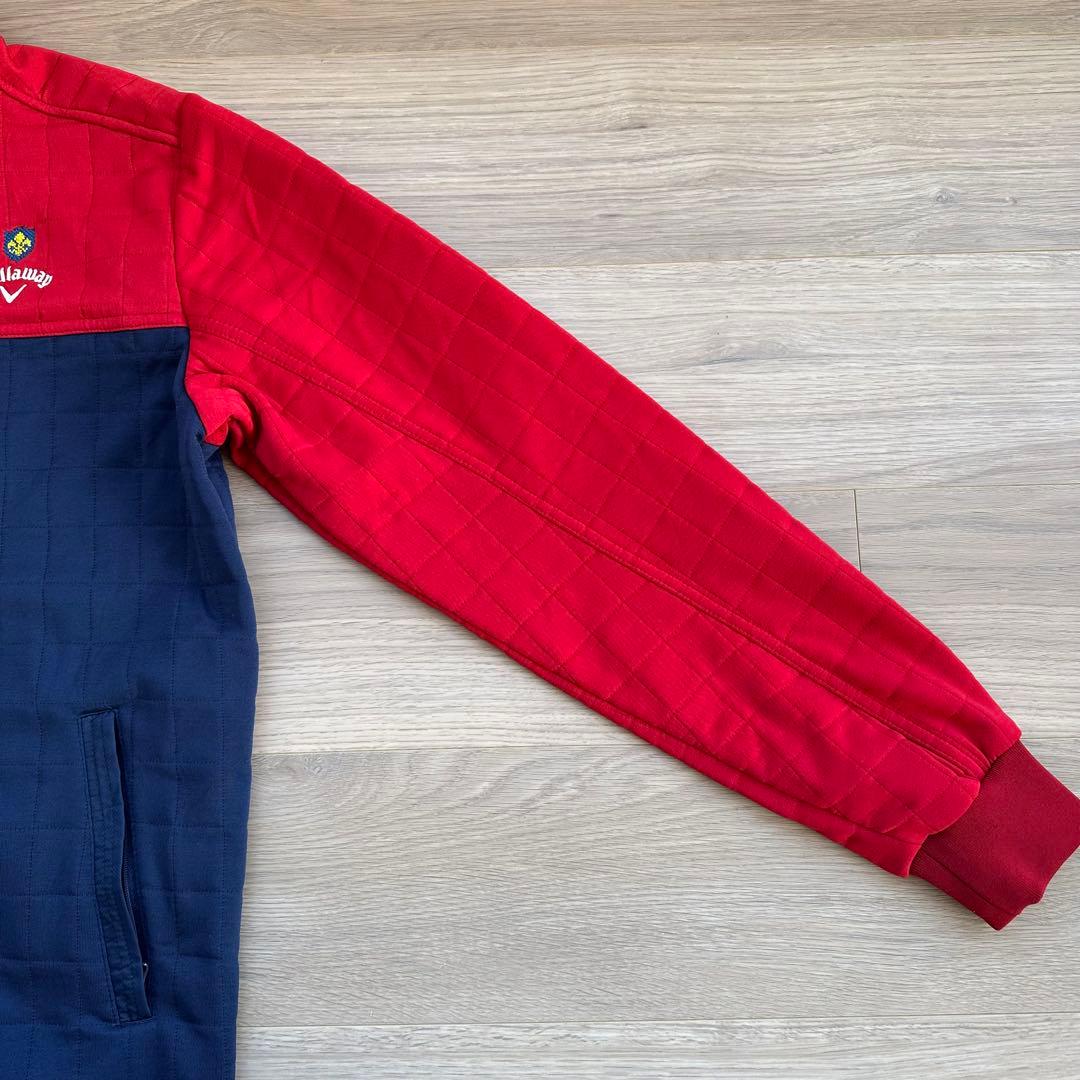 【美品】Callaway Lサイズ キルティングアウター レッドネイビーメンズ