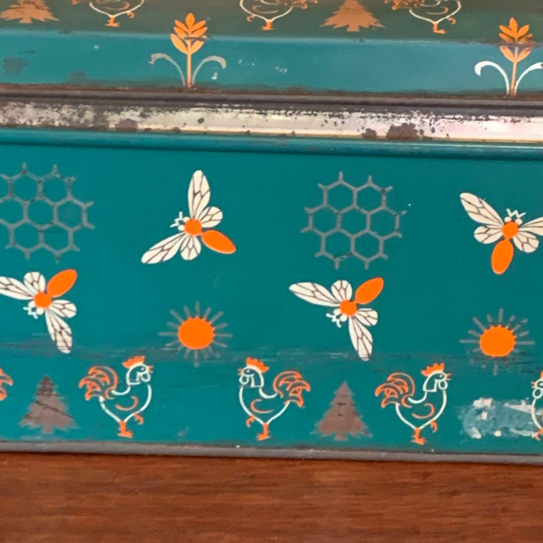 アンティーク　オランダ　ミツバチブリキボックス　蚤の市