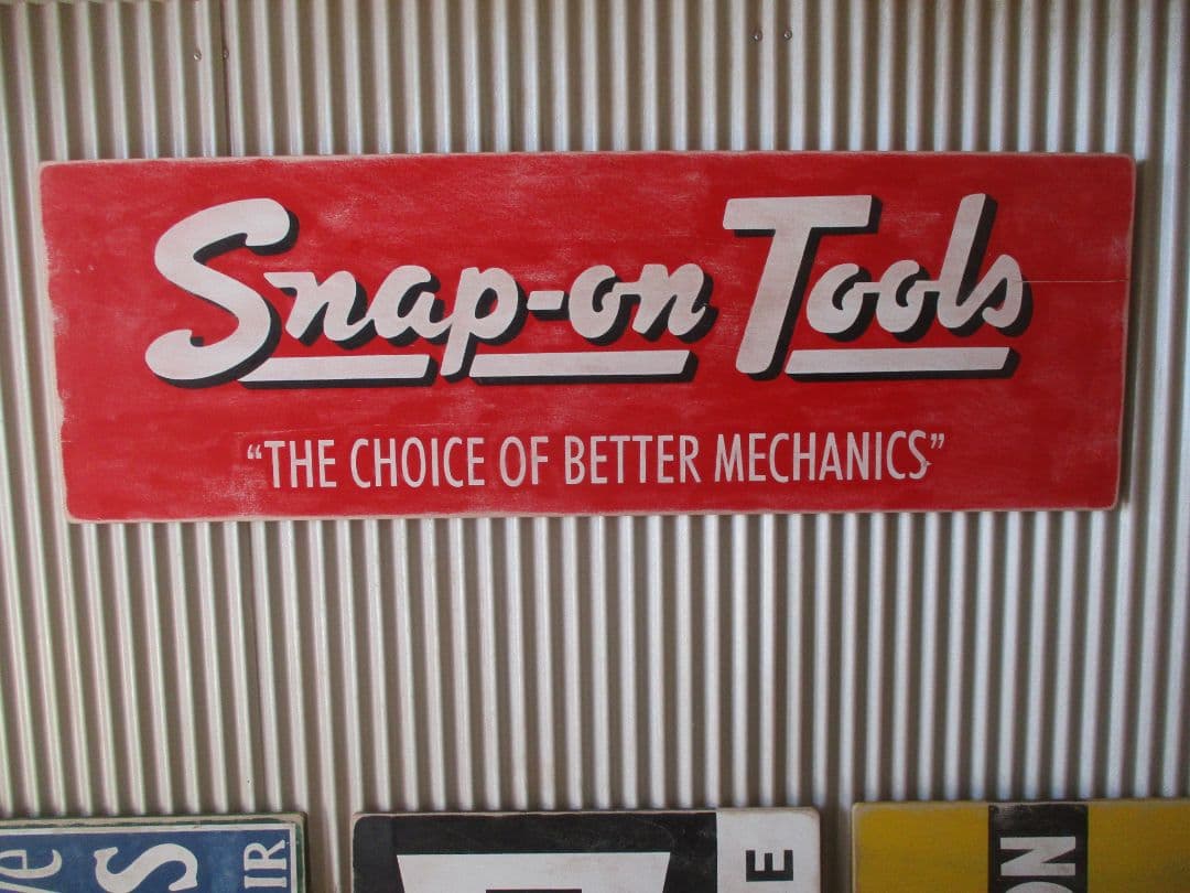 インテリア木製看板SNAP-ONTOOLS検)アドバタイジングガレージカスタム