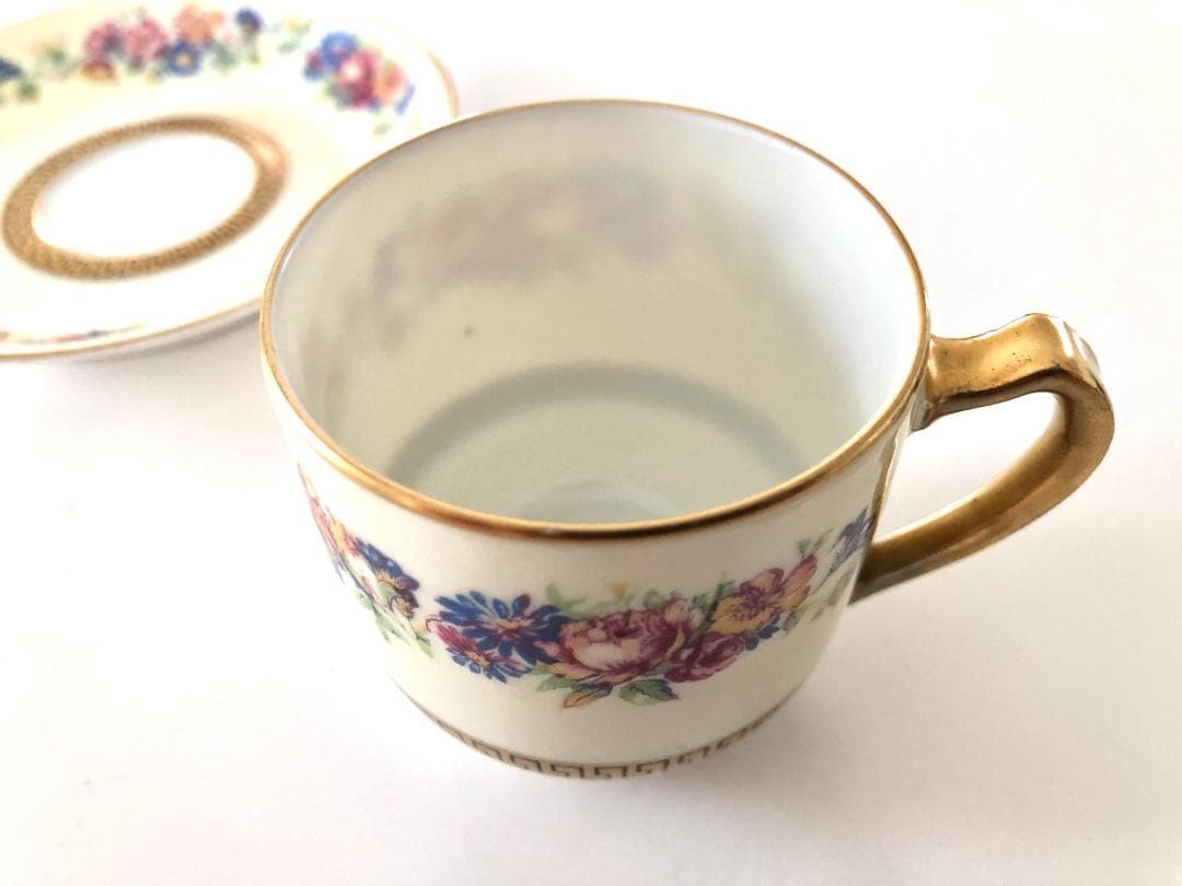 アビランド リモージュ カップ&ソーサー 金彩花柄 【アンティーク】