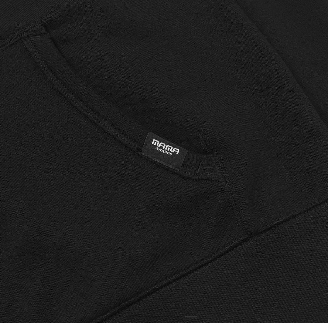 PEACEMINUSONE MAMA L フード付きジップアップ 黒 L