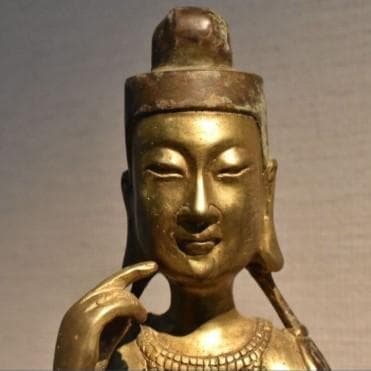 ◆百済仏『方形台座金銅半跏思惟像』仏像◆検）天平仏 飛鳥仏 新羅仏 空海 千利休