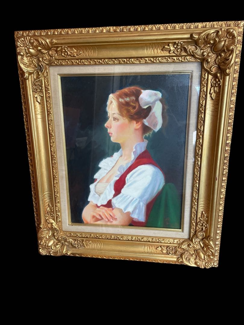 鶴村義美 1979 潤 F6 油絵 女性 絵画 日本人