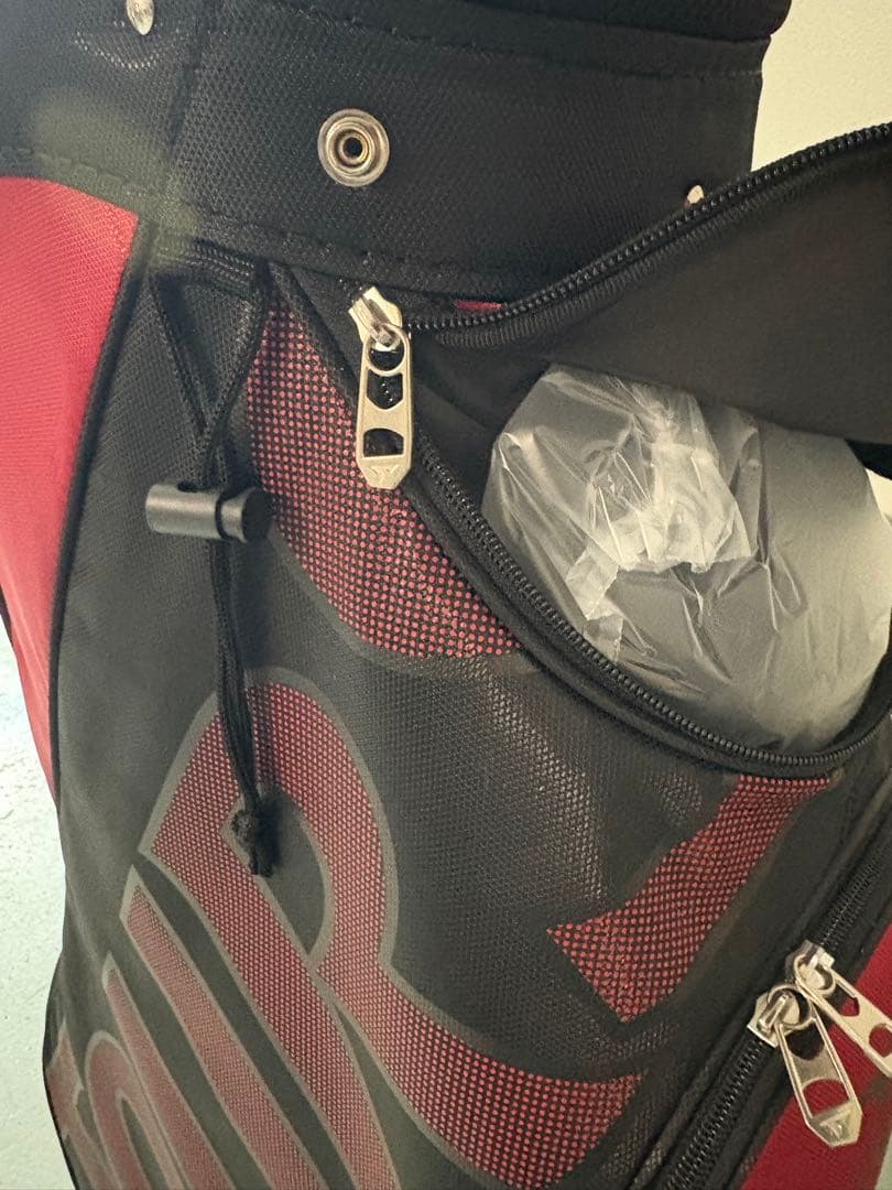 新品キャディバッグ　ツアーステージ　赤黒