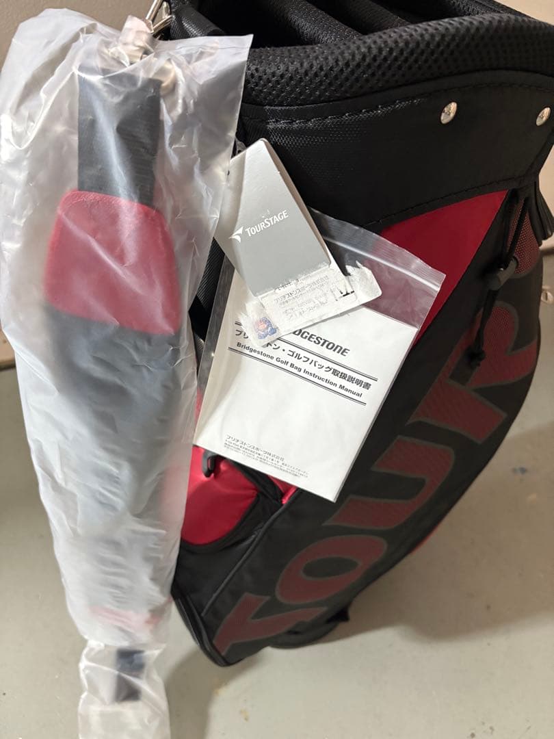 新品キャディバッグ　ツアーステージ　赤黒