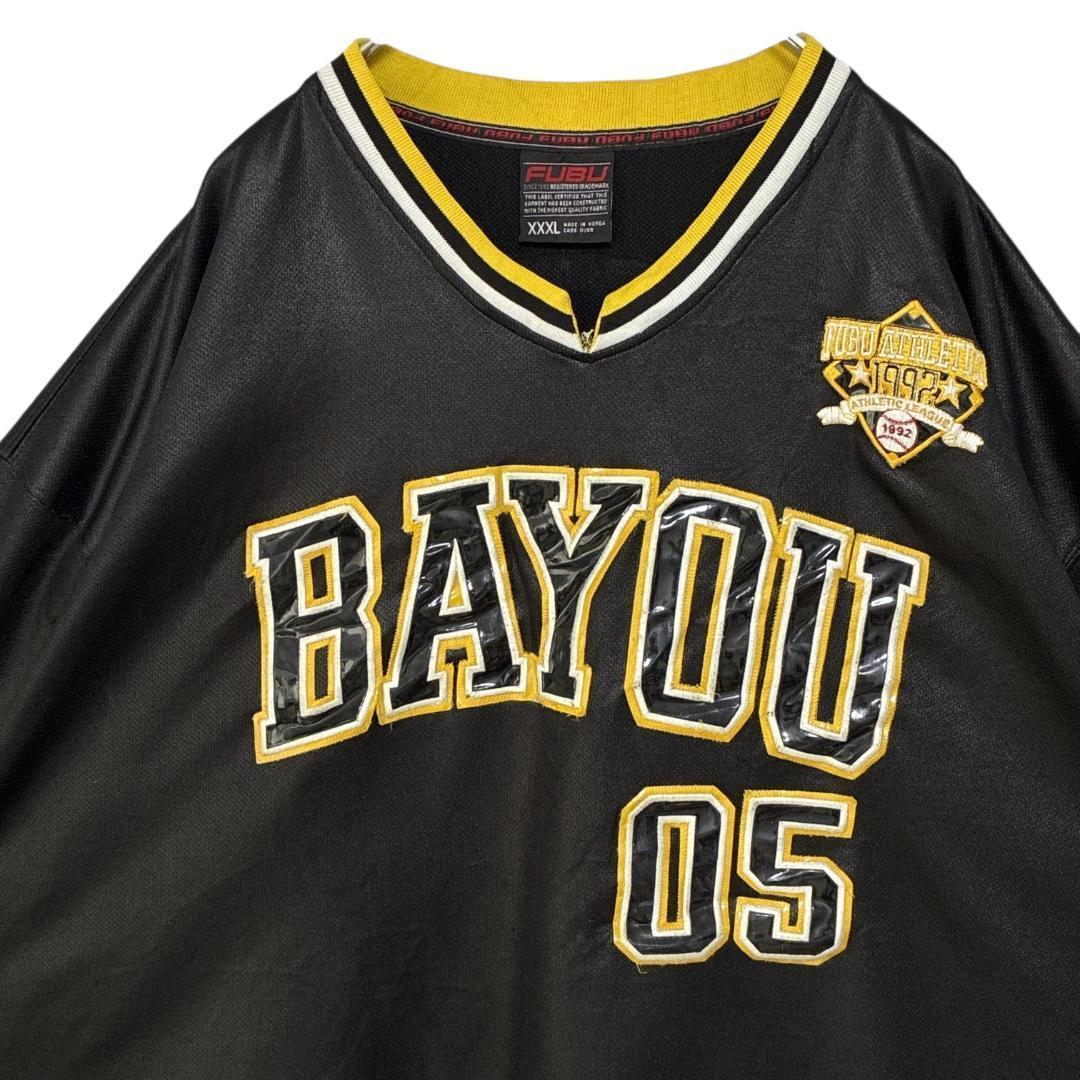 FUBU フブ ユニフォーム ゲームシャツ 刺繍ロゴ 黒 3XL ヒップホップ