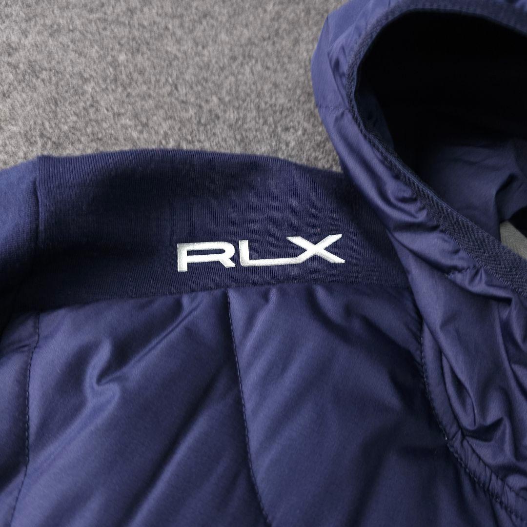 RLX ポロラルフローレン 異素材 中綿切替ゴルフジップブルゾンジャケット 紺M