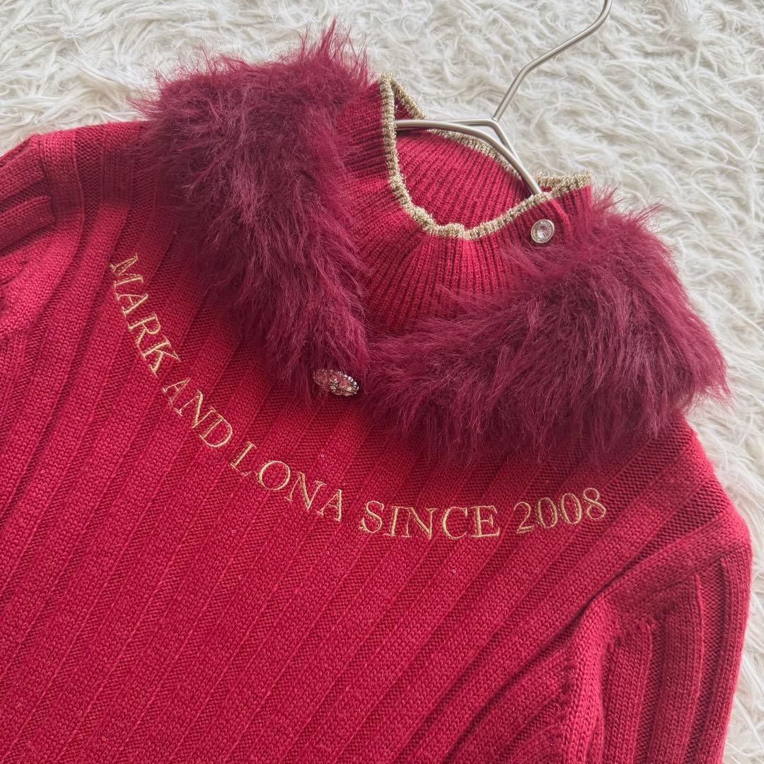 【マークアンドロナ】24年製　Cristina Glam Fur Sweater