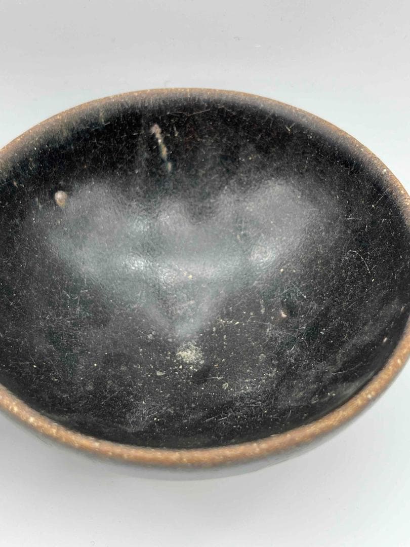 南宋時代　黑釉天目茶碗 二個 福清窯茶盞 唐物　古賞物　時代物(B-36)