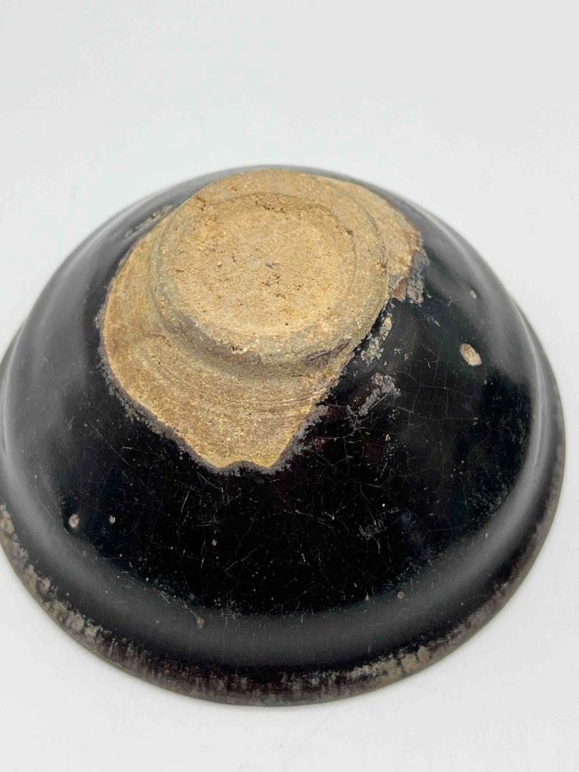 南宋時代　黑釉天目茶碗 二個 福清窯茶盞 唐物　古賞物　時代物(B-36)