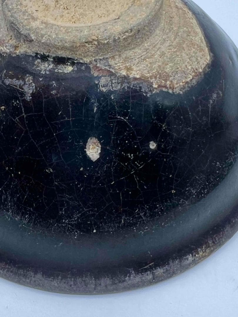 南宋時代　黑釉天目茶碗 二個 福清窯茶盞 唐物　古賞物　時代物(B-36)