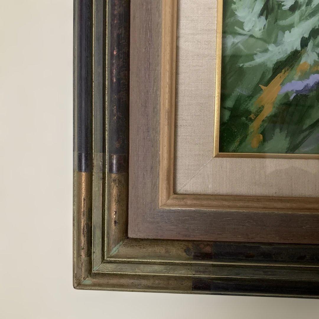 『マーガレットと藤の花』油彩（鑑定書あり）