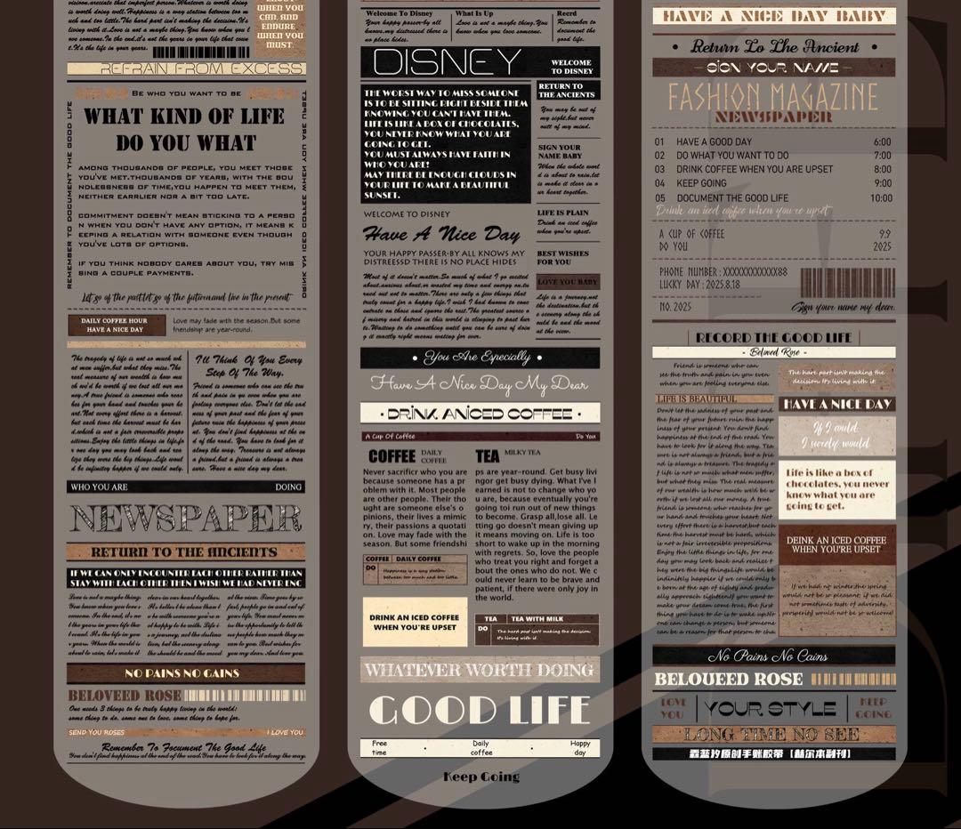 霖蓝汐原创手账《赫尔本副刊》海外マスキングテープ　マステ 【2651】