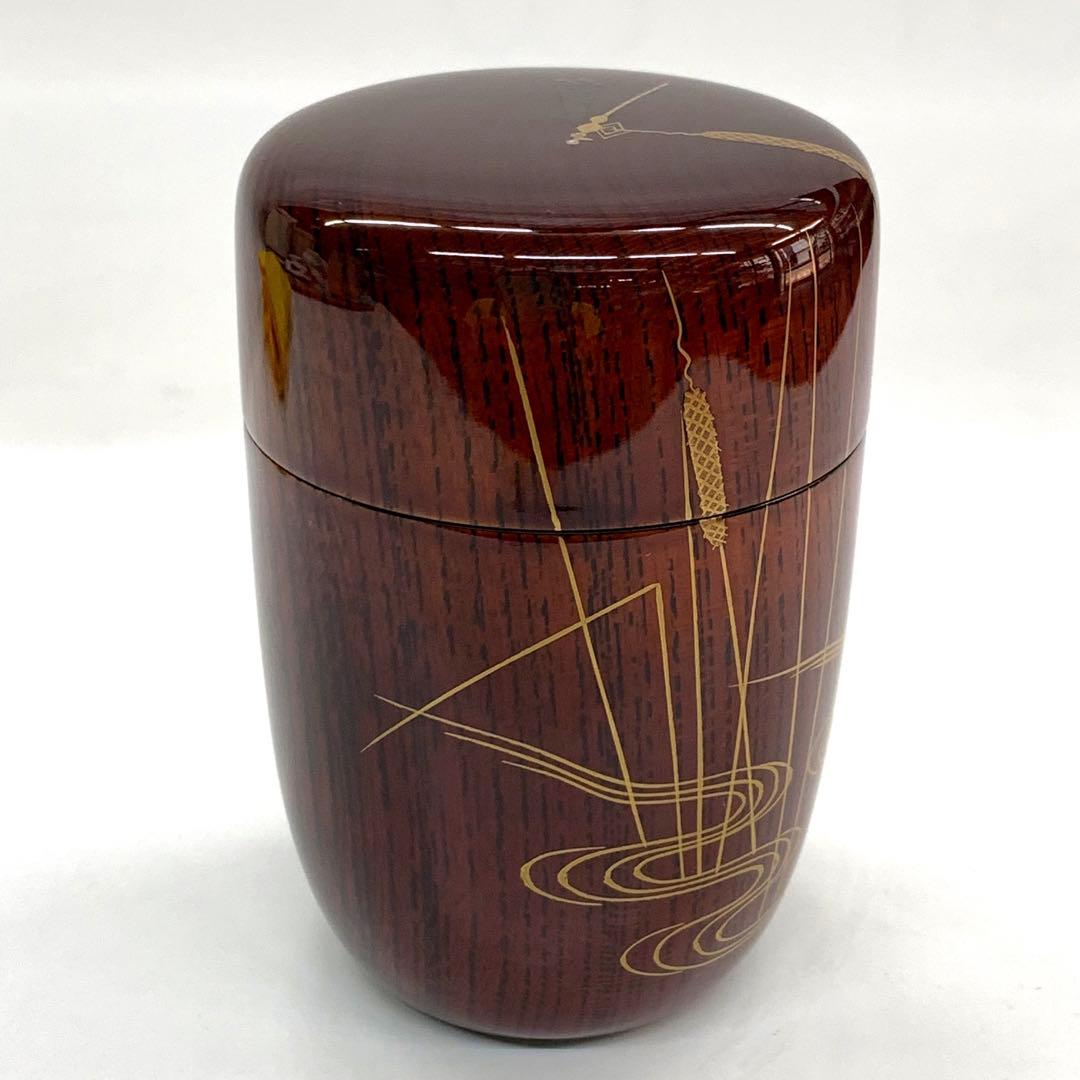 【長棗　蜻蛉に蒲1   欅溜】田中宗凌　共箱